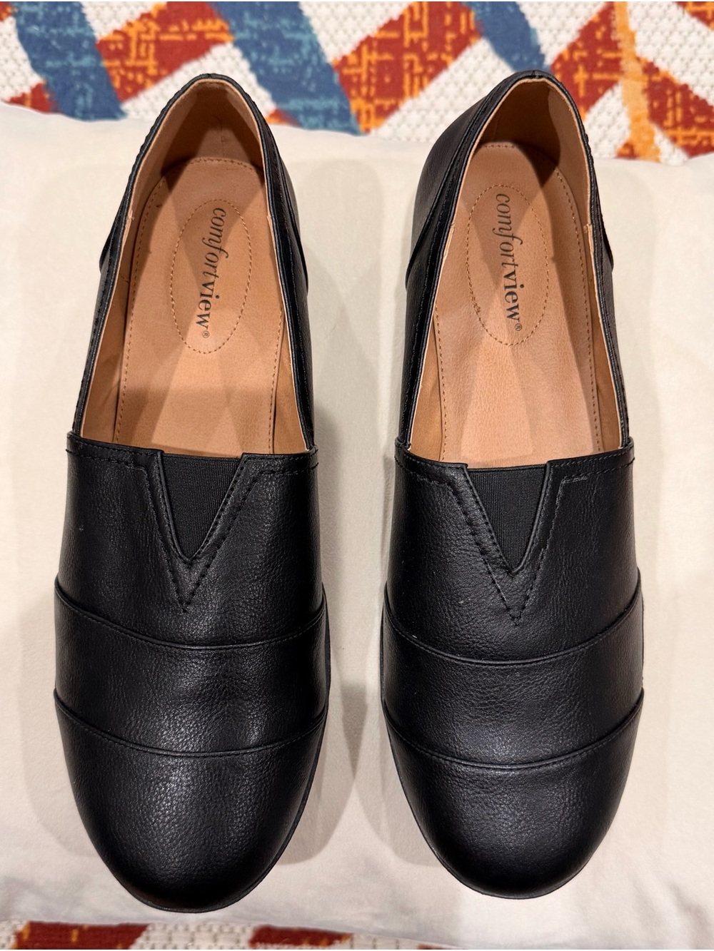 comfortview Black Women’s Slip-On Loafers